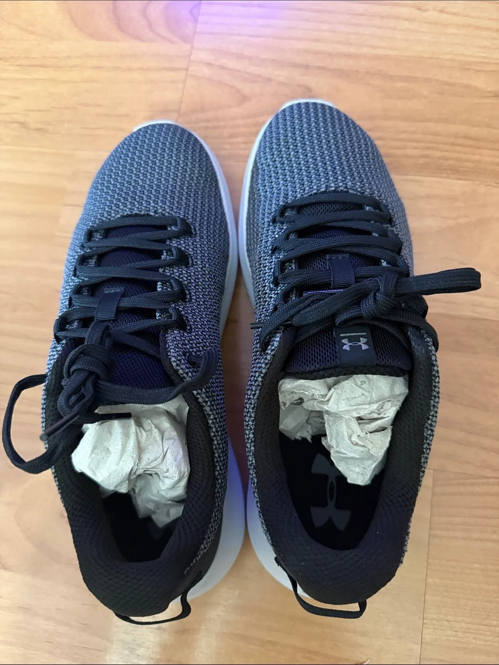 Under Armour Men’s Knit Trainer Sneakers - Black and Gray